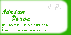 adrian poros business card